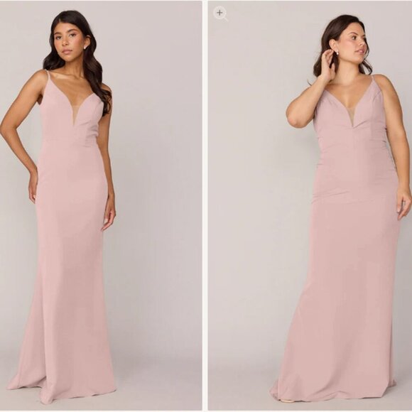 Revelry Dresses & Skirts - Revelry Camilla Crepe Maxi Dress Bridesmaid Petal Pink